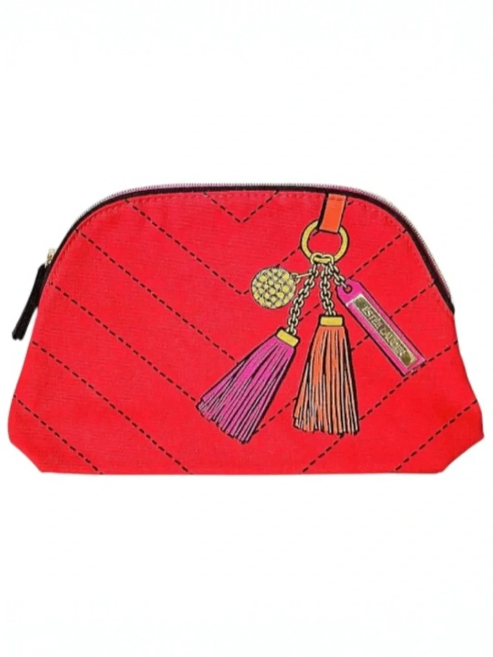 RARE Estée Lauder Beauty Illusion Makeup Bag Set 2 Pc Red Tassel Limited Edition